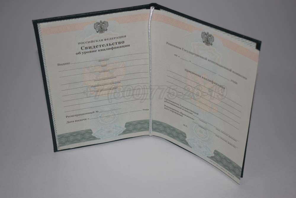 Свидетельство об уровне квалификации Гознак 1994-2025 год выпуска г.Кемерово