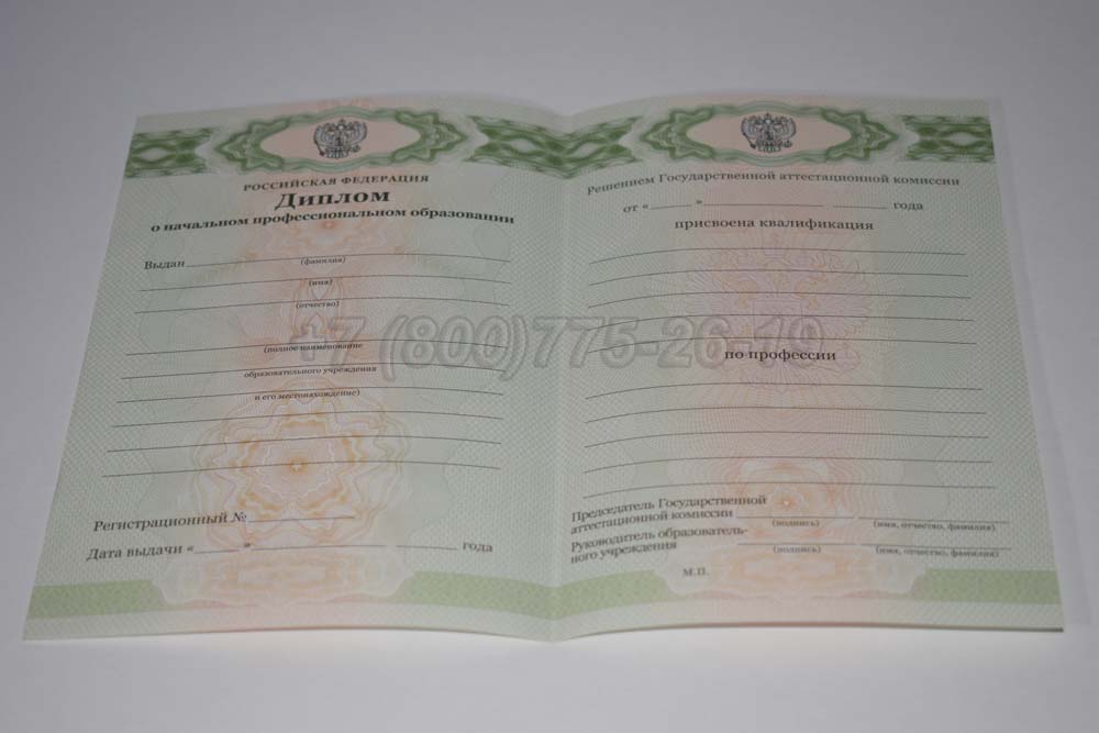 Бланк диплома ПТУ Гознак 2011-2025 год выпуска г.Кемерово
