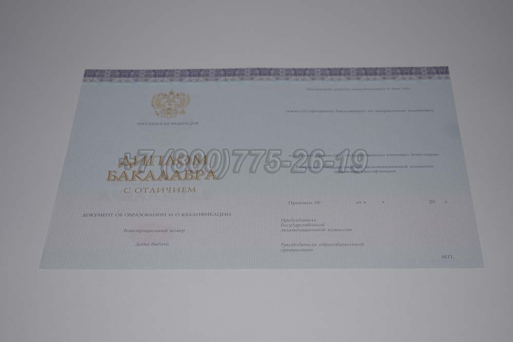 Бланк красного диплома бакалавра Гознак 2013-2025 год выпуска г.Кемерово