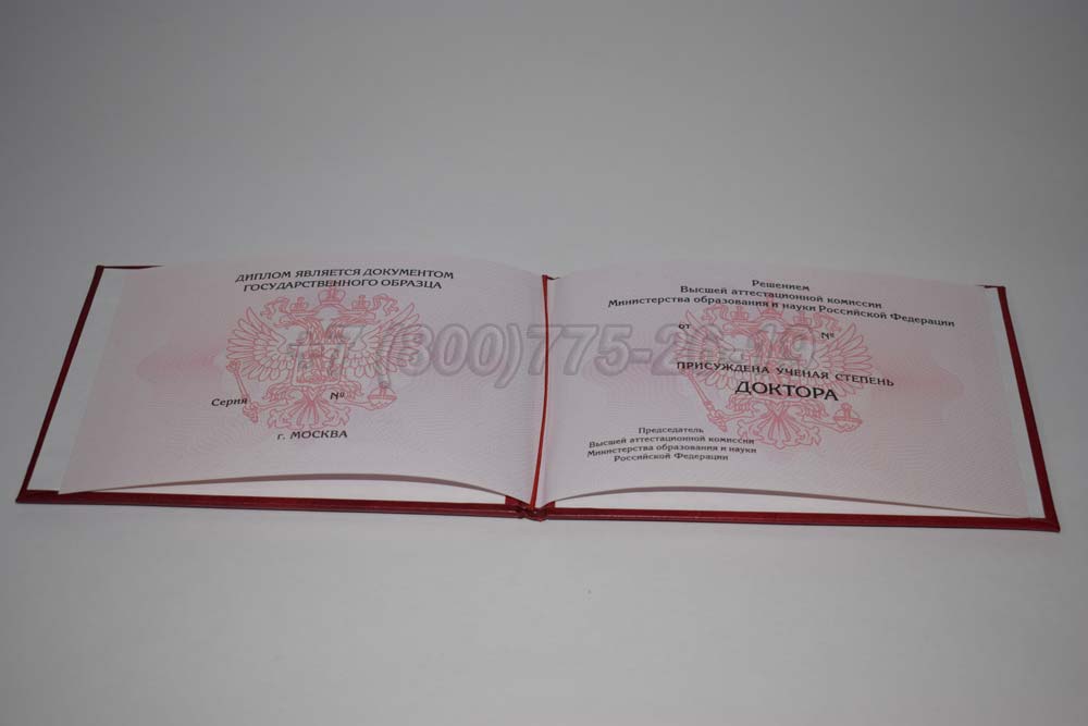 Диплом доктора наук Гознак 2013-2025 год выпуска г.Кемерово