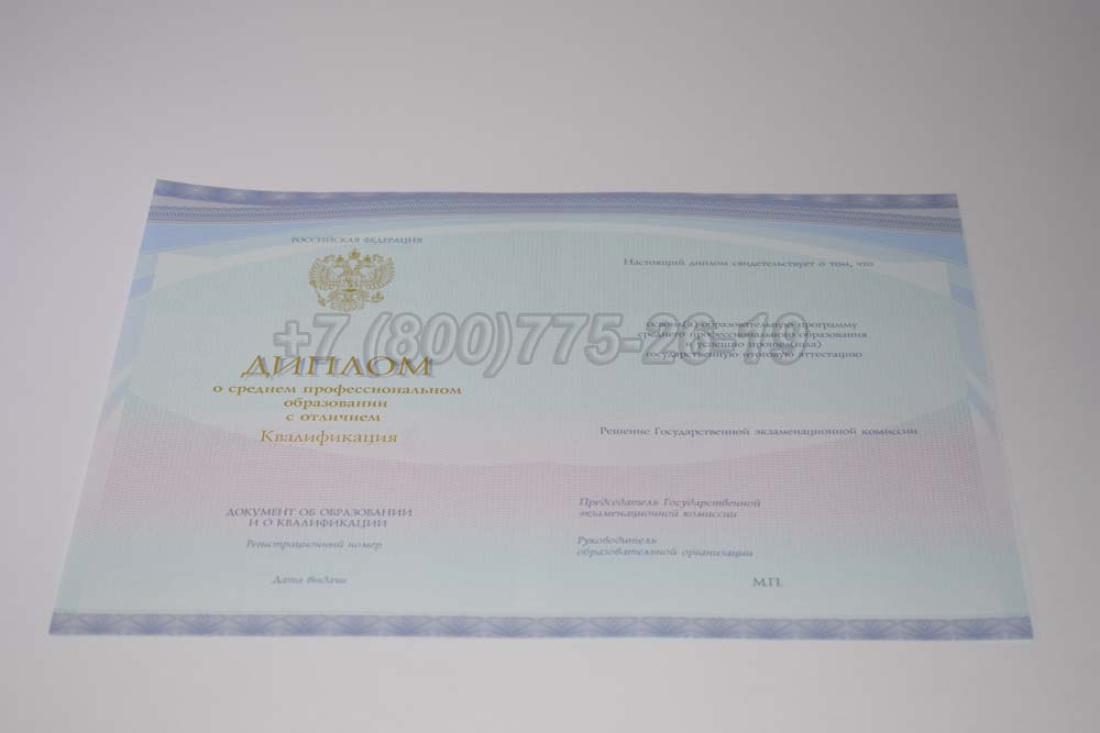 Бланк красного диплома техникума Гознак 2014-2025 год выпуска г.Кемерово