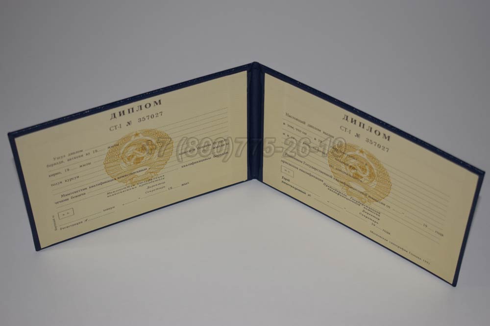 Диплом техникума Киргизской ССР Гознак 1975-1991 год выпуска г.Кемерово