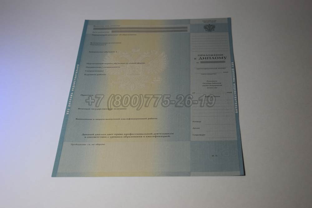 Приложение к диплому о высшем образовании 2011-2013 год г.Кемерово